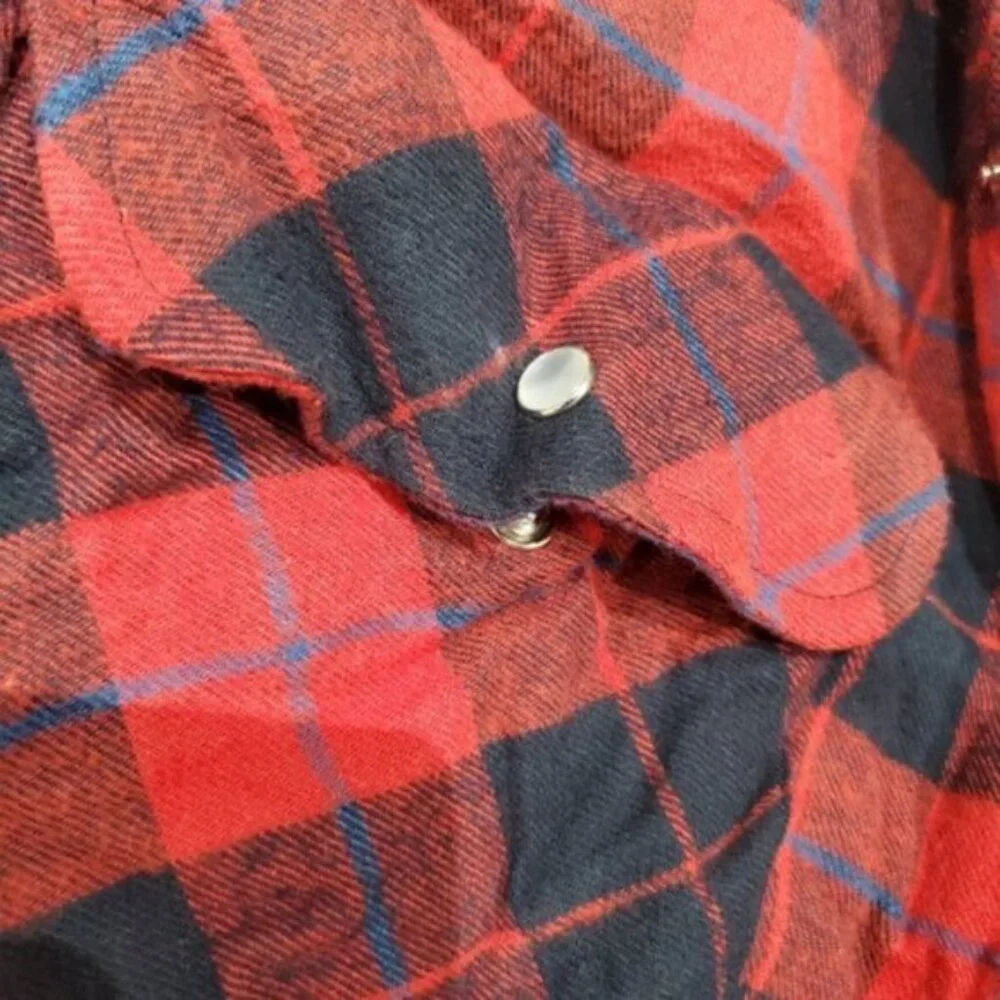 MARK'S Thick Cozy Red Quilted Shirt Jacket - Picture 13 of 14